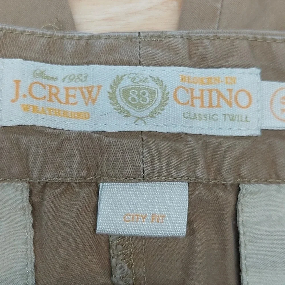 J.Crew Chino Classic Twill Broken In City fit Bermuda Shorts 10 Khaki